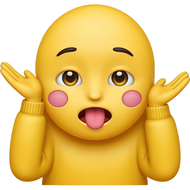 an emoji sticking its tongue out with its hands on the side of the face  emoji