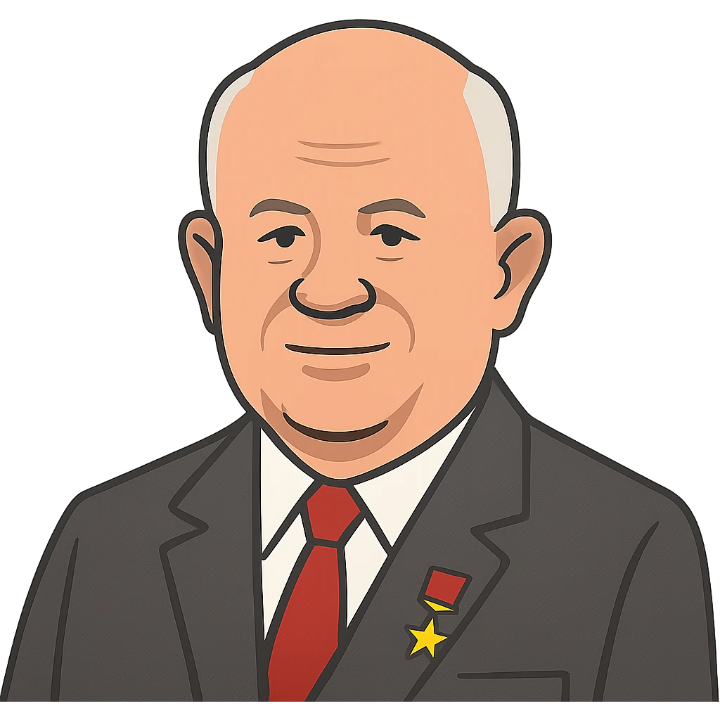 flat toon style portrait of Nikita Khrushchev emoji
