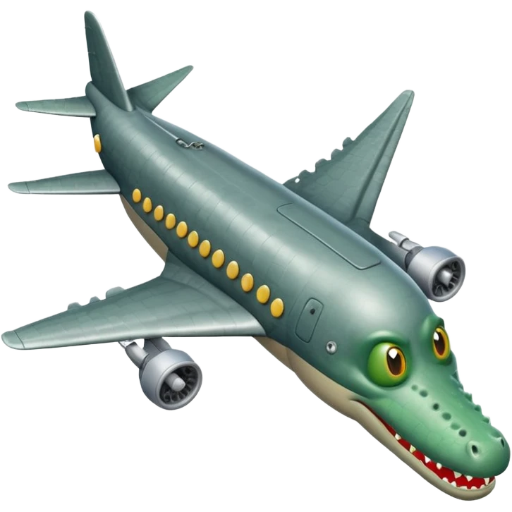 No pero un avions com cara de cocodrillo  i el cuerpo gris emoji