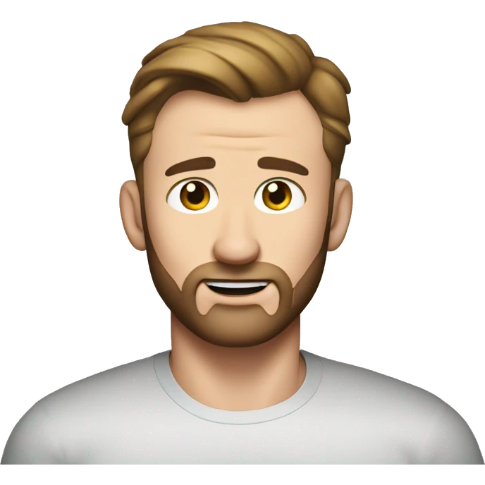chris evans, no facial hair, shaved face emoji