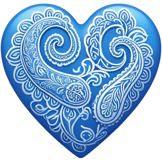 Blue heart paisley  emoji