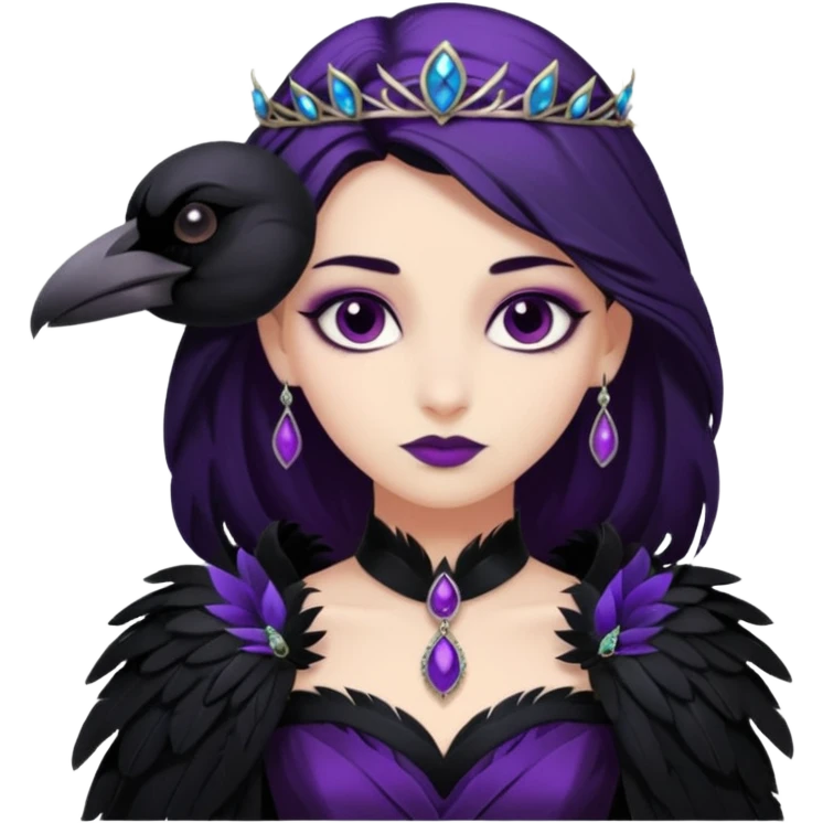 Raven Princess – feather brooch + plum blackgown,Shadow Princesses. emoji