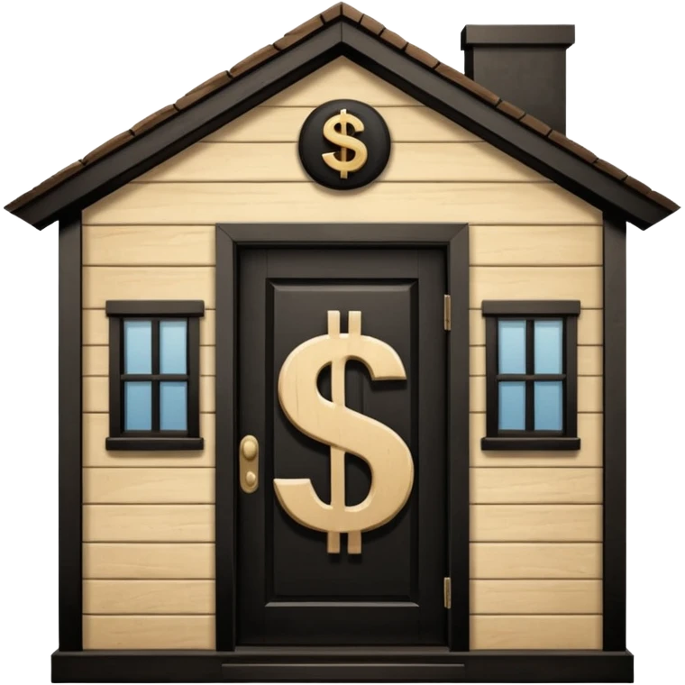 a normal house with a dollar sign in the middle emoji