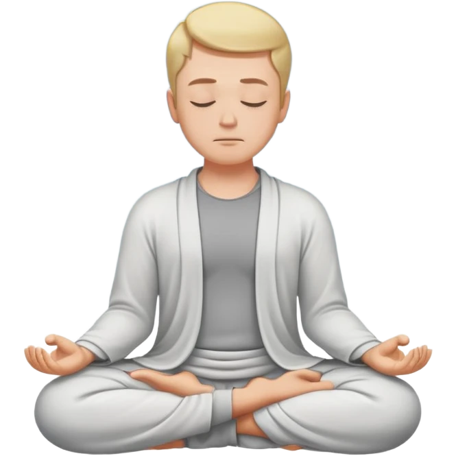 white man meditating emoji