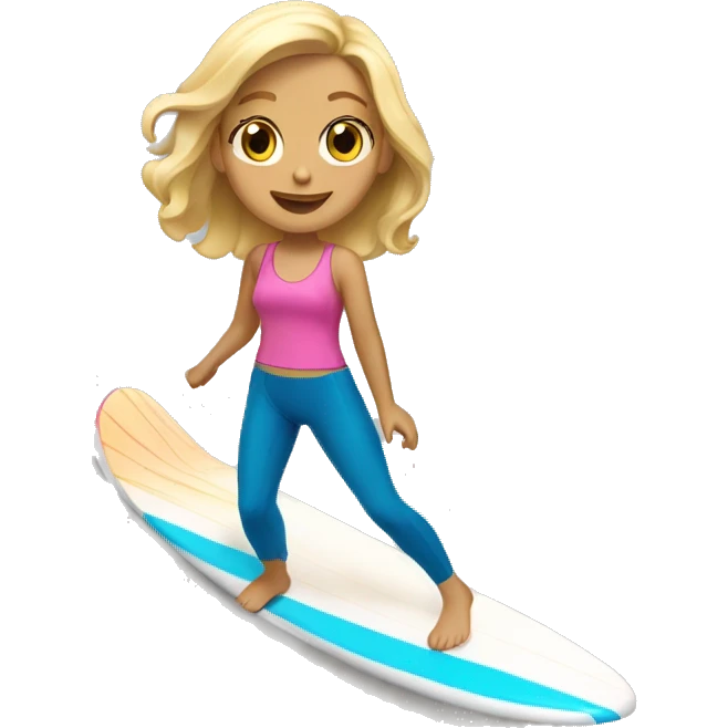 Blonde haired girl surfing  emoji