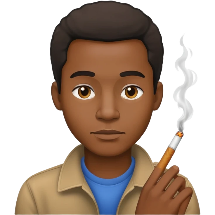 Black guy with cigarette emoji