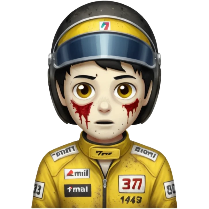 zombie formula 1 racer black haired emoji