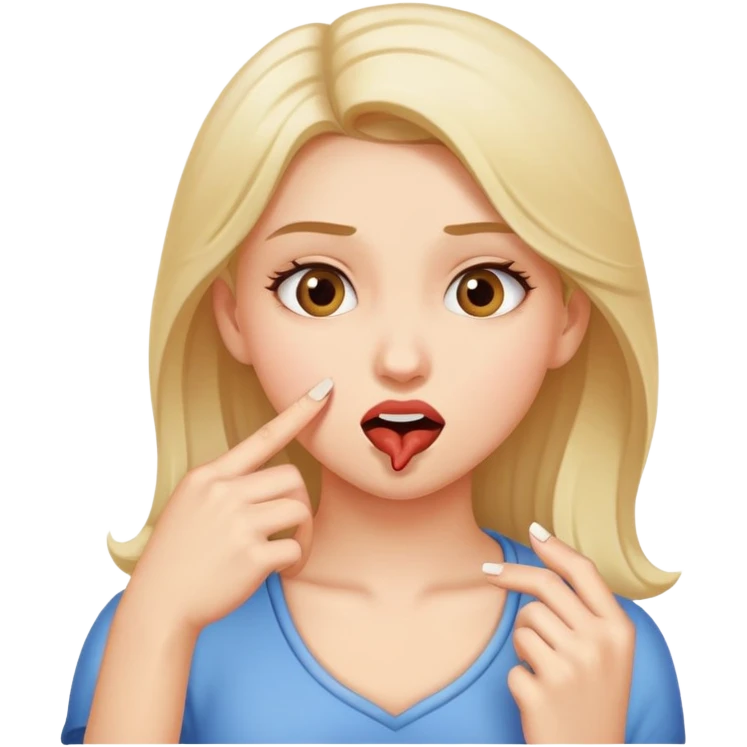 Girl Nail bitting  emoji