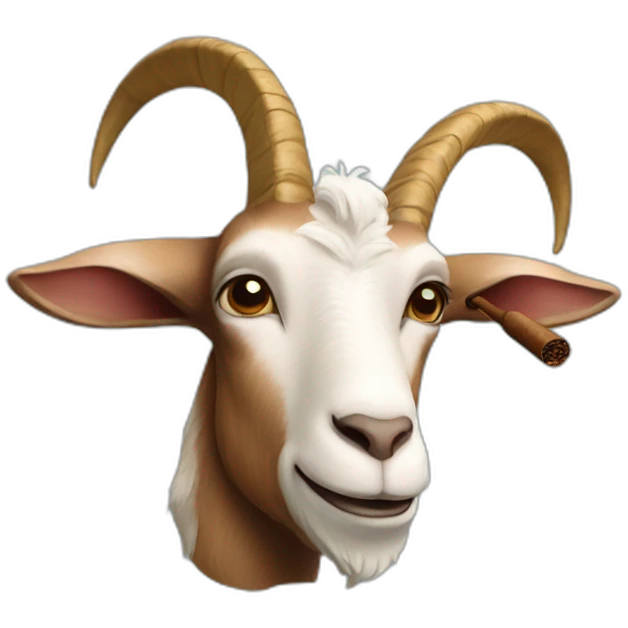 Goat smoking cigar emoji