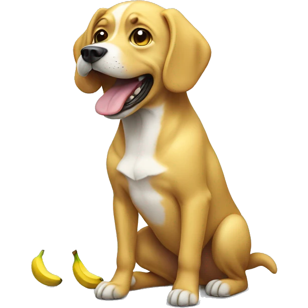 dog with banana emoji