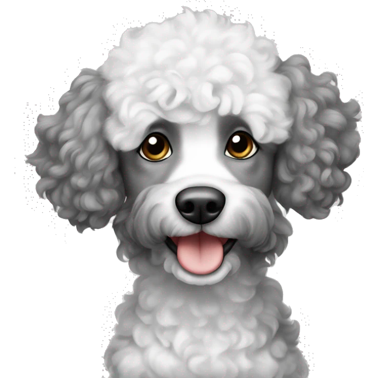 Back and white Merle poodle emoji