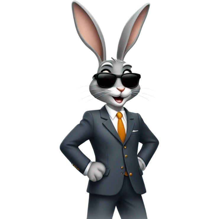 BUGS BUNNY IN A SUIT WITH SUNGLASS emoji