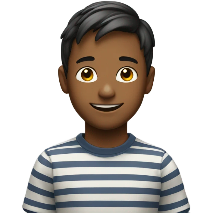 smiling boy in striped shirt emoji