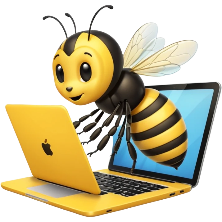 Пчела с ноутбуком emoji