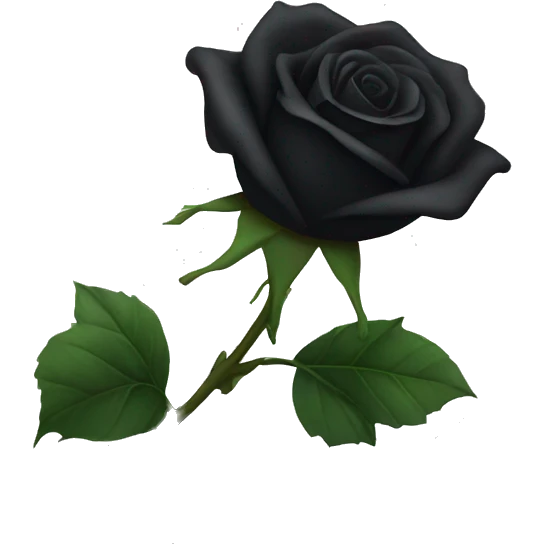 Black falling rose emoji