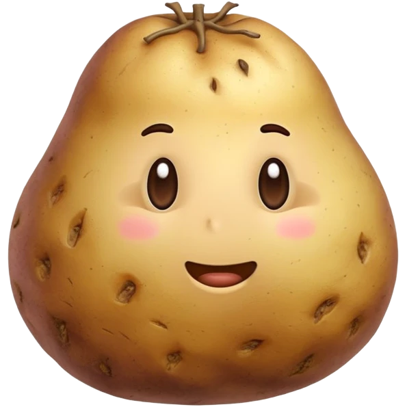 detailed realistic potato tuber with natural brown skin emoji