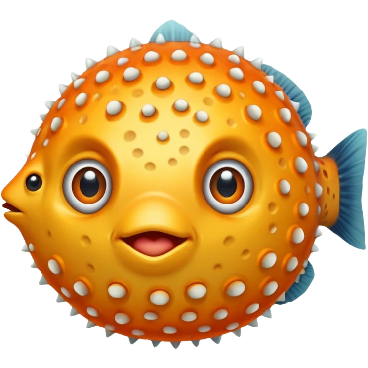 puffer fish, only eye, apple emoji style emoji