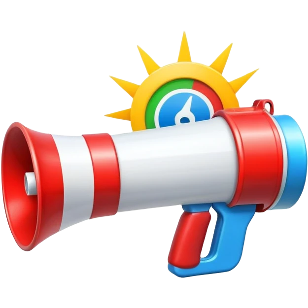 Ads policy represented as a rulebook with a megaphone symbol emoji