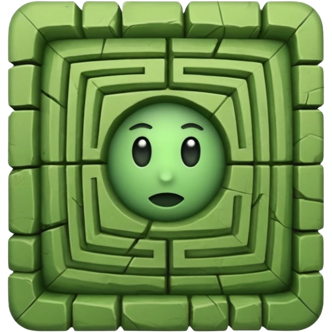 hazme un laberinto de piedra y el centro que sea un cuadrado de puro pasto emoji