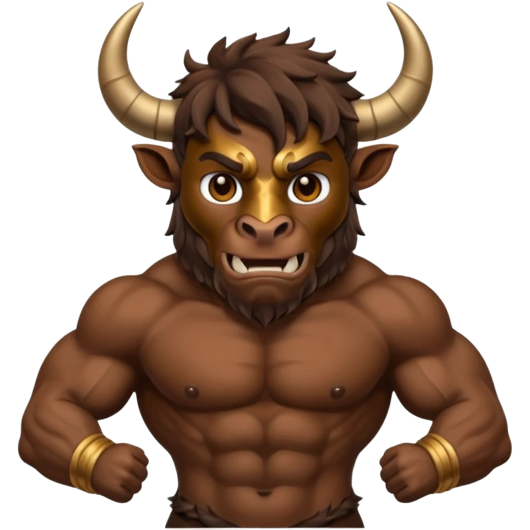 An emoji of a Cretan Minotaur. It has the body of a man and the head of a bull. emoji
