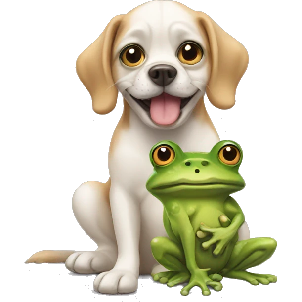 Dog with a frog emoji