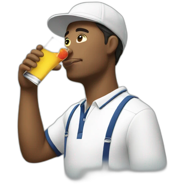 Drinking and using lacoste emoji
