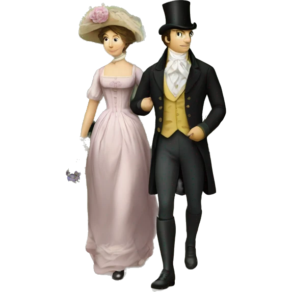 regency couple walk in a garden emoji