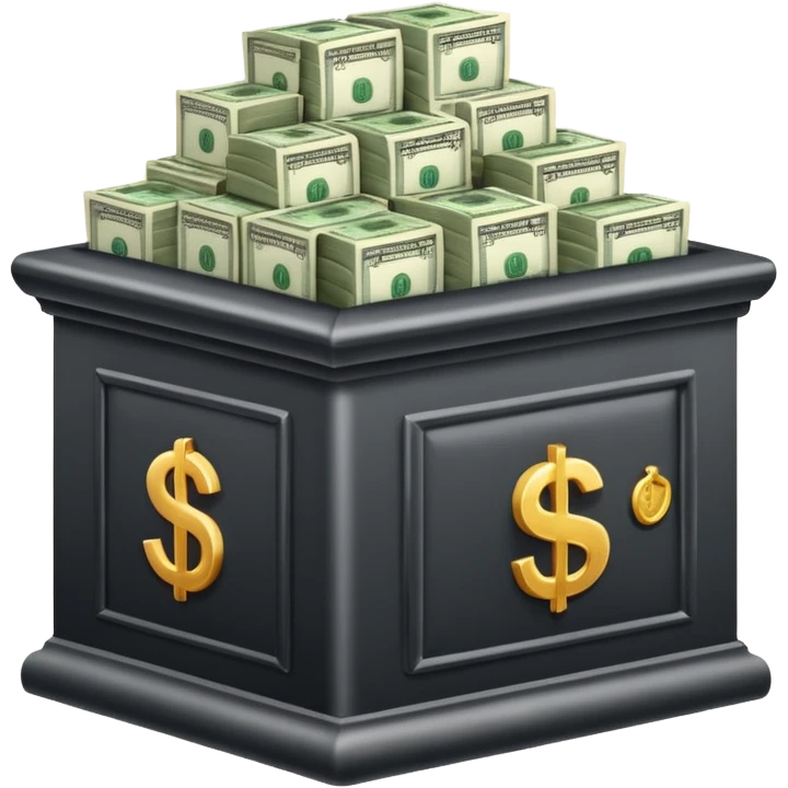 a bank with money emoji