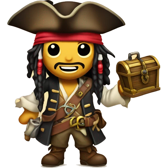 Jack Sparrow holds treasure map emoji