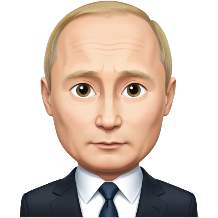Photorealistic Putin stands in a suit emoji