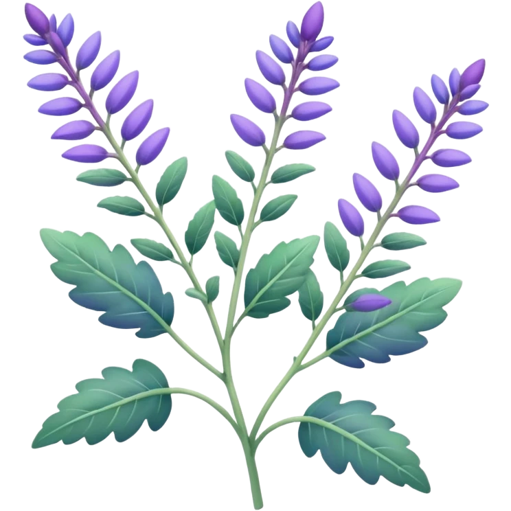 clary sage plant with purple, blue, and green colors emoji