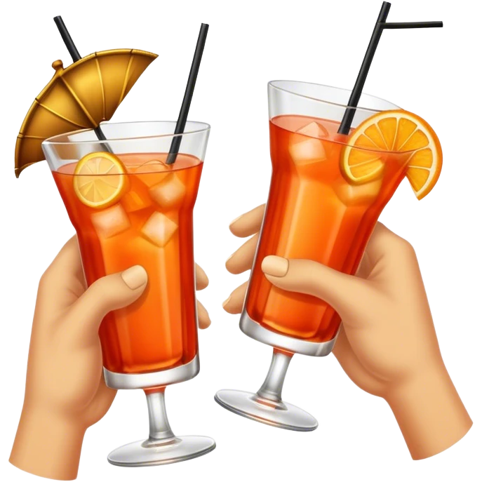 two pirate hands cheering with aperol cocktails emoji