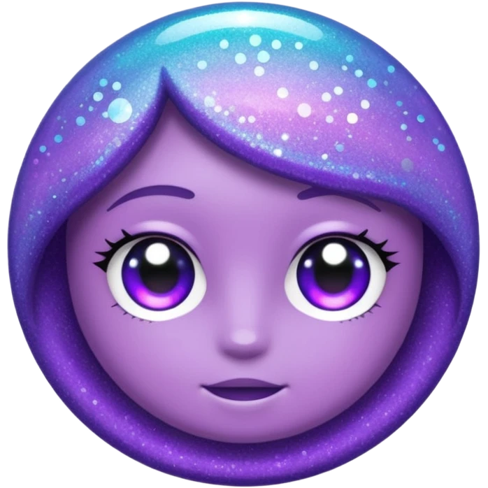 Glitter Purple and Cian less symbol emoji