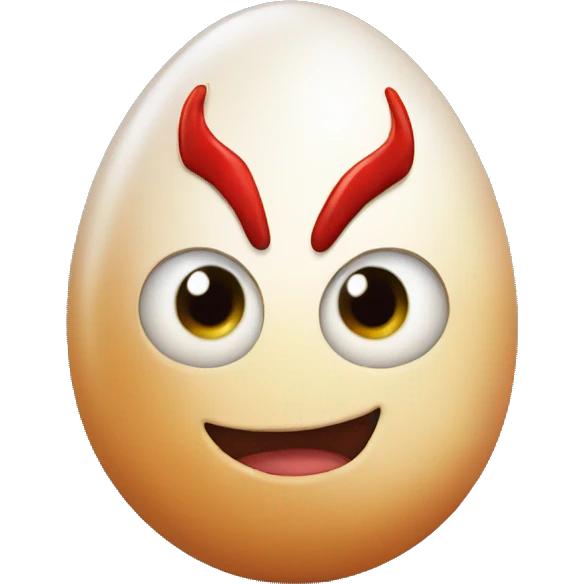An egg that’s a devil emoji