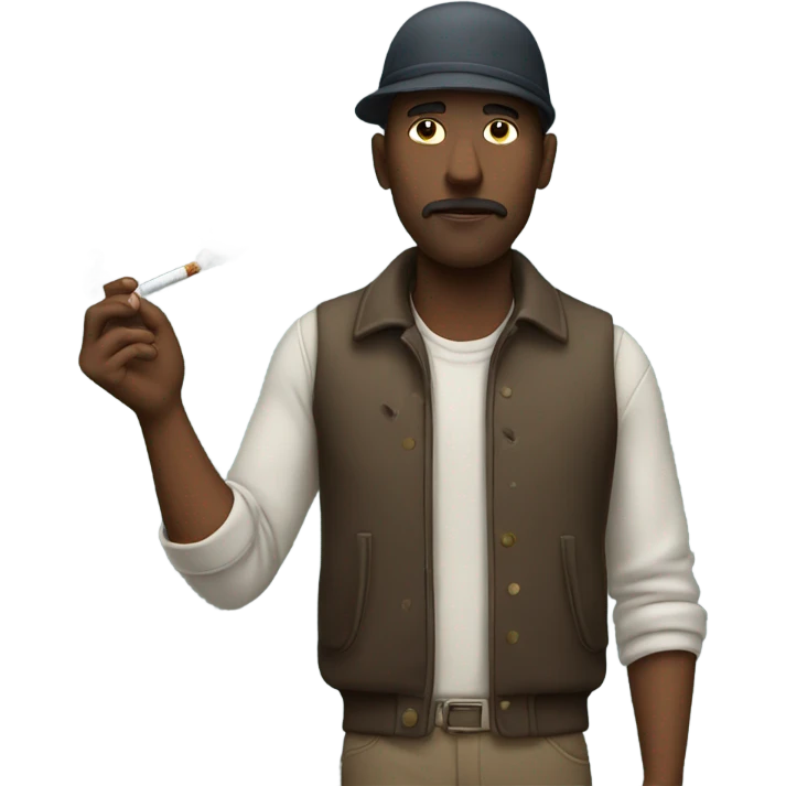 a guy smoking emoji