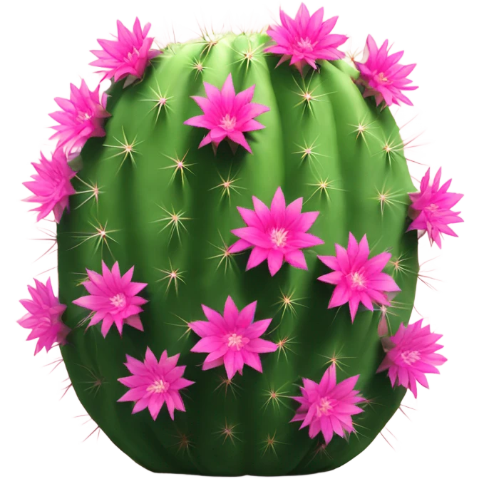 a cactus with pink flowers emoji