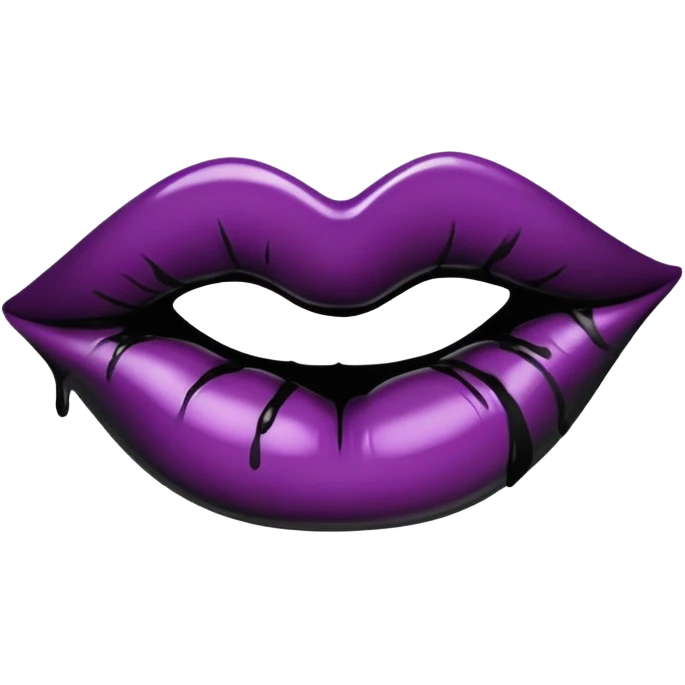 Black lipstick kiss emoji