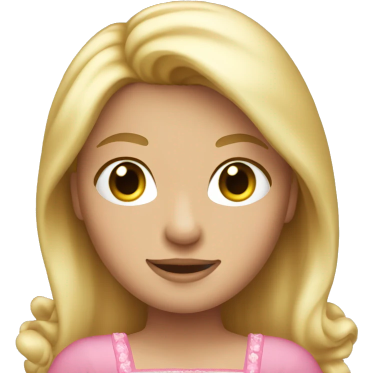 Princess with blond hair and pink dress emoji