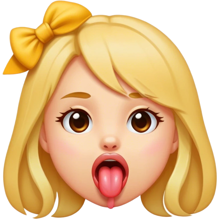 Girl sticking out younger emoji