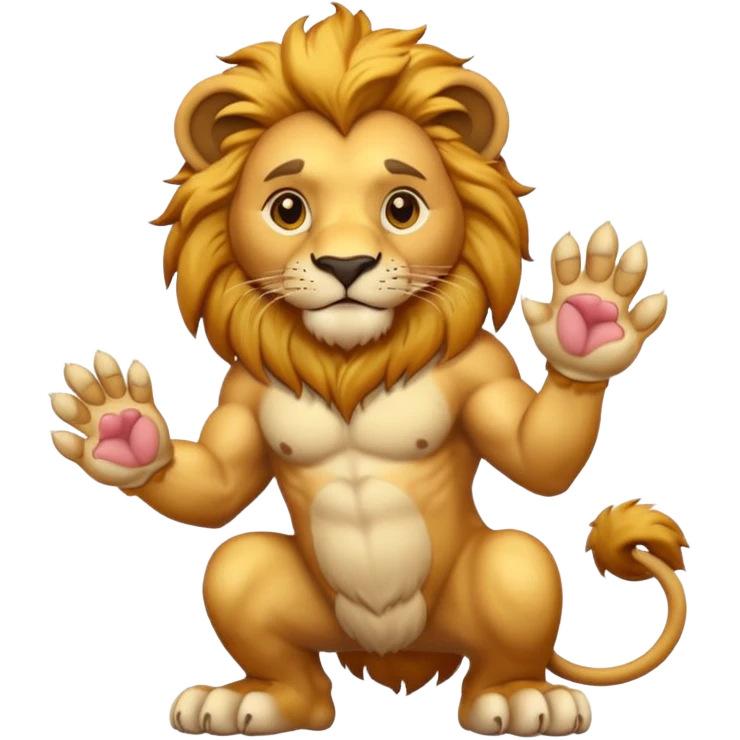 lion with paw emoji