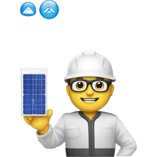 sales with presentation of pv solar panel emoji
