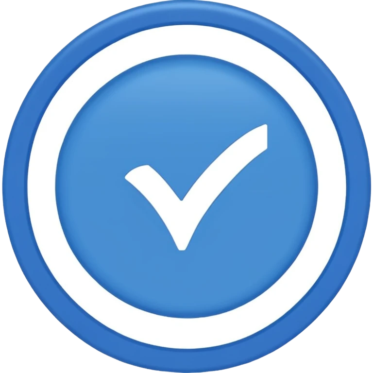 blue tick inside a blue circle right emoji