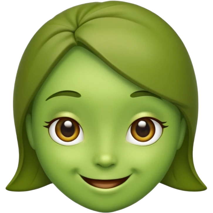 cute olive, smiling emoji