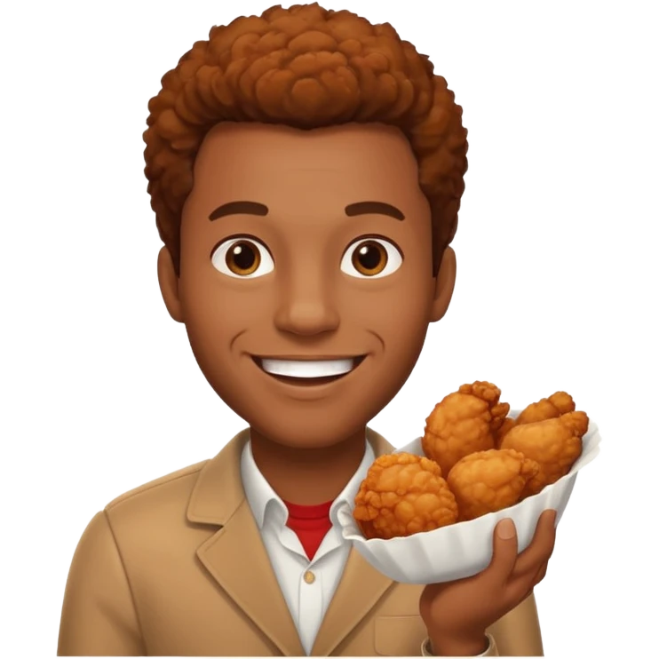 black guy eating kfc emoji