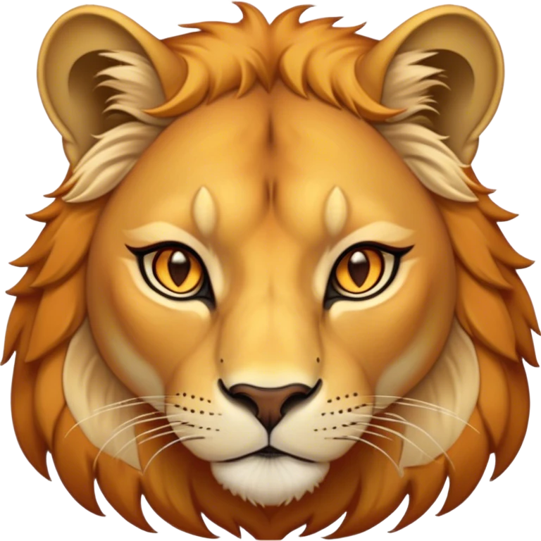Cinematic Noble Lioness Portrait Emoji, Poised and regal, with a graceful, athletic build and a sleek, tawny Fur, piercing soulful amber eyes, Simplified yet sharp and sophisticated features, highly detailed, glowing with a warm, dignified glow, high shine, intelligent and fierce, stylized with an air of wild elegance, focused and attentive, soft glowing outline, capturing the essence of a watchful and confident lioness, so majestic it feels as though it could silently prowl out of the screen with effortless authority! emoji