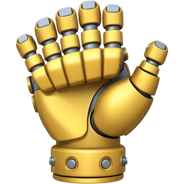 bulky robot fist viewed from the back, emoji style emoji