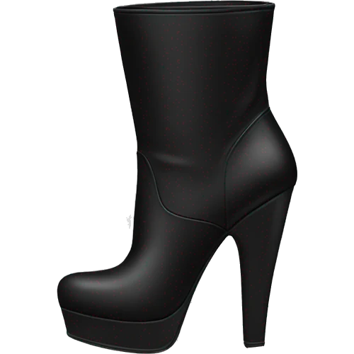 knee-high black heeled boots  emoji