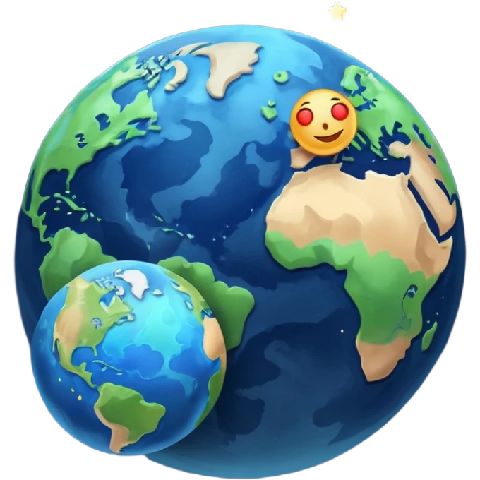 earth and the moon add stars make it less reallistic emoji