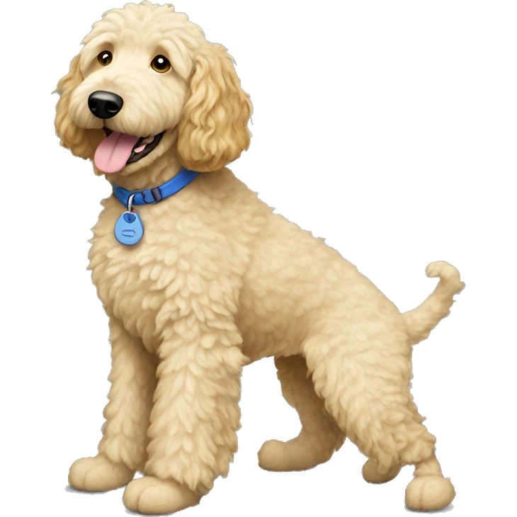 Golden doodle wearing crocs shoes emoji