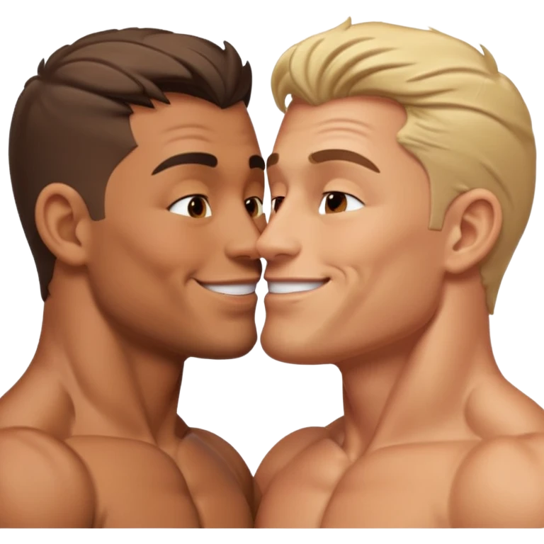 make 2 seductive men kissing emoji